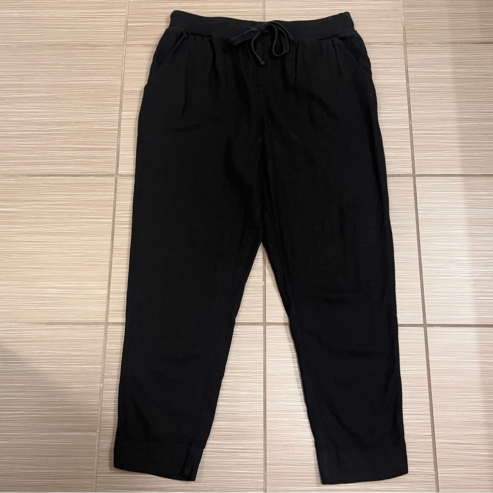 Lucky Brand black linen cotton straight leg cropped pants - Picture 8 of 9
